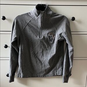 Gray Quarter-Zip Sweater Villanova Small